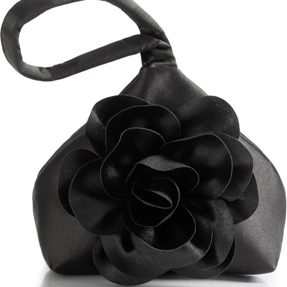 Handbags - Clutch Purses for Women - Evening Bags Flower Satin Handbag Classy Wristlet Purs